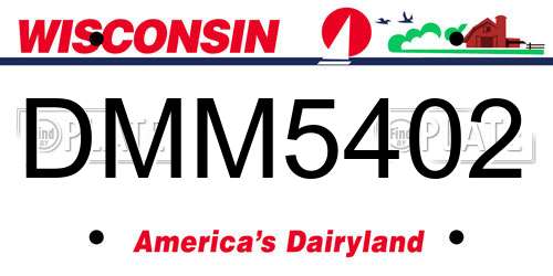 DMM5402 Wisconsin License Plate