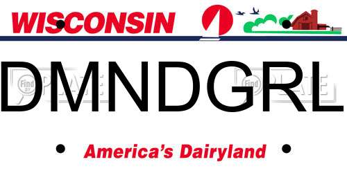DMNDGRL Wisconsin License Plate