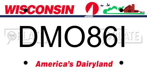 DMO86I Wisconsin License Plate