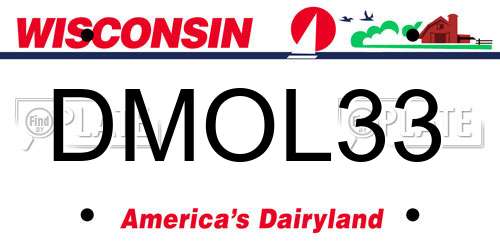 DMOL33 Wisconsin License Plate