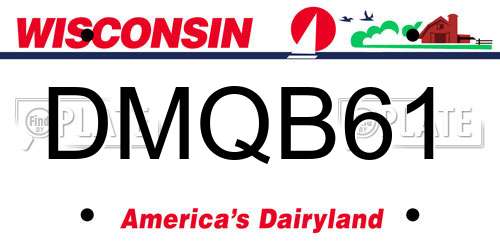 DMQB61 Wisconsin License Plate