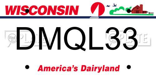 DMQL33 Wisconsin License Plate