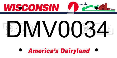 DMV0034 Wisconsin License Plate