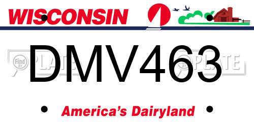 DMV463 Wisconsin License Plate