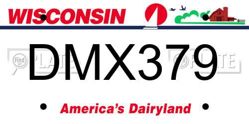DMX379 Wisconsin License Plate