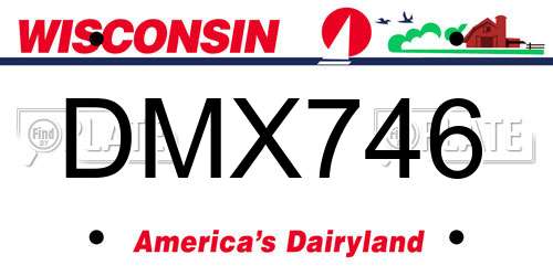 DMX746 Wisconsin License Plate