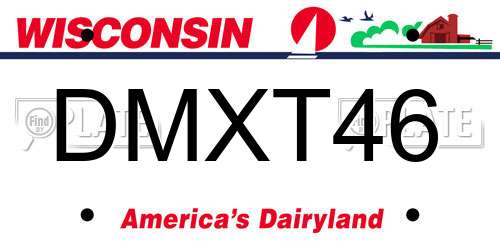 DMXT46 Wisconsin License Plate
