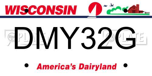 DMY32G Wisconsin License Plate
