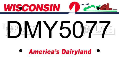 DMY5077 Wisconsin License Plate