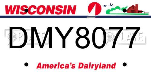 DMY8077 Wisconsin License Plate
