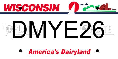 DMYE26 Wisconsin License Plate
