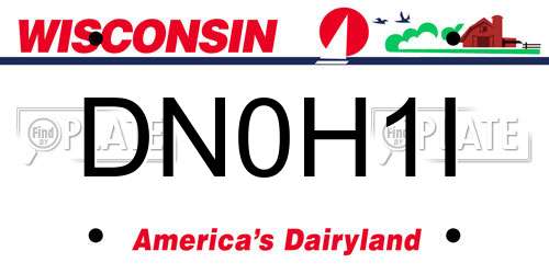 DN0H1I Wisconsin License Plate