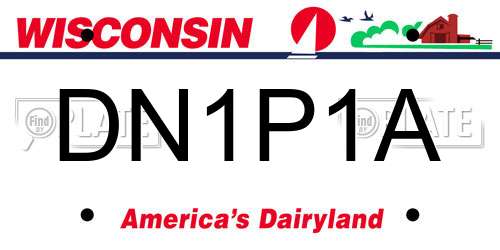 DN1P1A Wisconsin License Plate