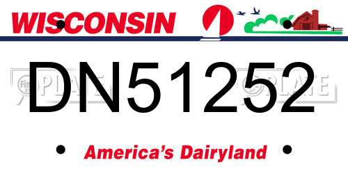 DN51252 Wisconsin License Plate