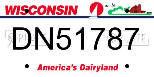 DN51787 Wisconsin License Plate