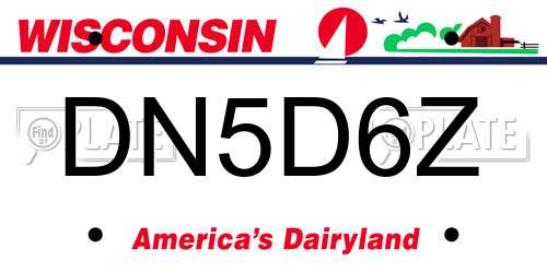 DN5D6Z Wisconsin License Plate