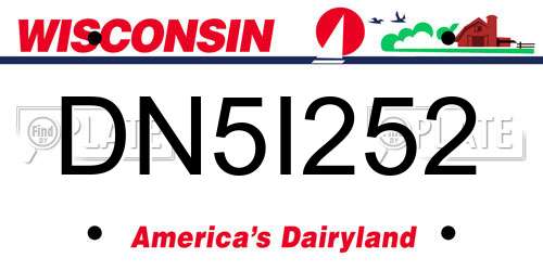 DN5I252 Wisconsin License Plate