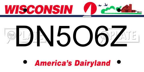 DN5O6Z Wisconsin License Plate