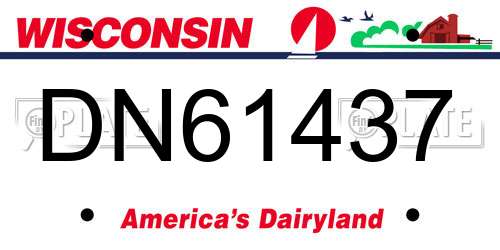 DN61437 Wisconsin License Plate
