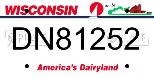DN81252 Wisconsin License Plate