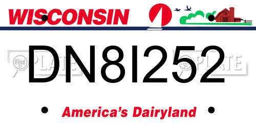 DN8I252 Wisconsin License Plate