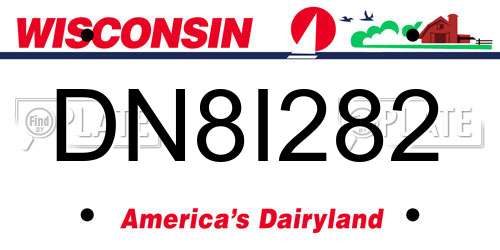DN8I282 Wisconsin License Plate