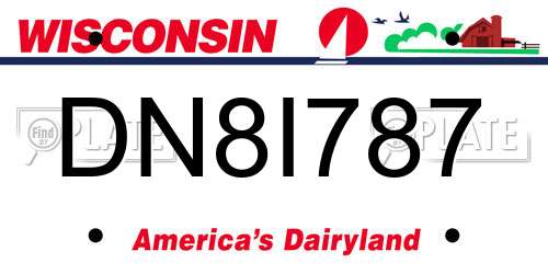 DN8I787 Wisconsin License Plate