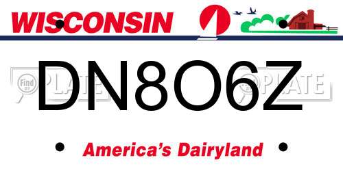 DN8O6Z Wisconsin License Plate