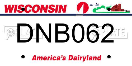 DNB062 Wisconsin License Plate
