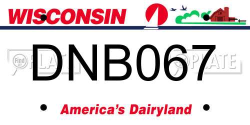DNB067 Wisconsin License Plate