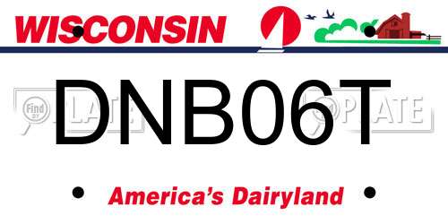DNB06T Wisconsin License Plate