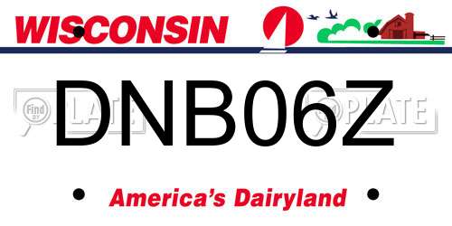 DNB06Z Wisconsin License Plate