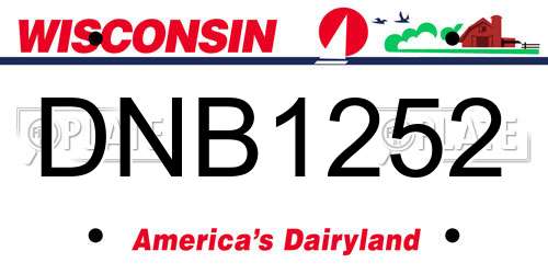DNB1252 Wisconsin License Plate