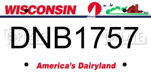 DNB1757 Wisconsin License Plate