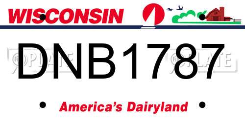 DNB1787 Wisconsin License Plate