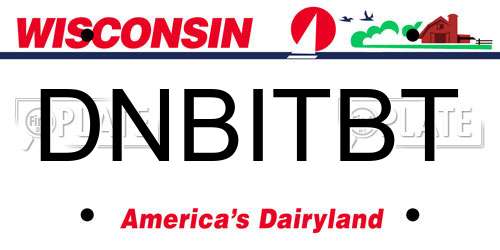 DNBITBT Wisconsin License Plate