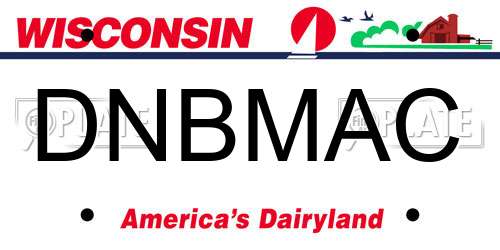 DNBMAC Wisconsin License Plate