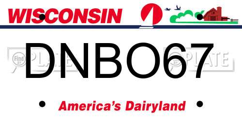 DNBO67 Wisconsin License Plate