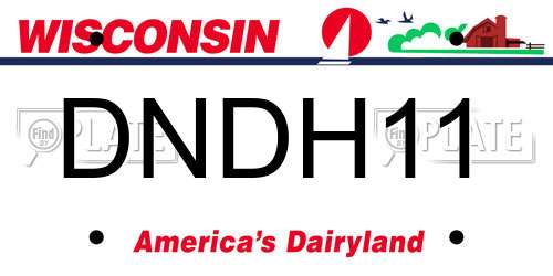 DNDH11 Wisconsin License Plate