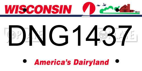 DNG1437 Wisconsin License Plate