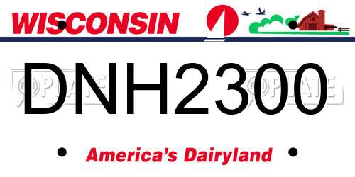DNH2300 Wisconsin License Plate