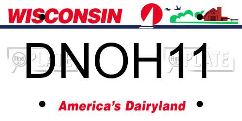 DNOH11 Wisconsin License Plate
