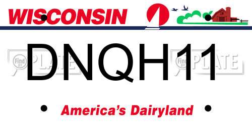 DNQH11 Wisconsin License Plate