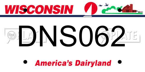 DNS062 Wisconsin License Plate