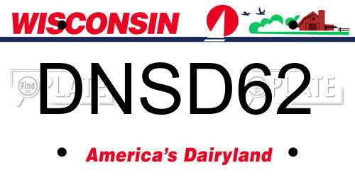 DNSD62 Wisconsin License Plate