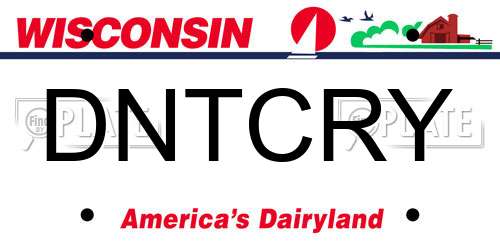 DNTCRY Wisconsin License Plate