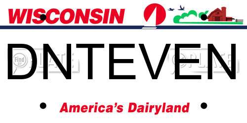 DNTEVEN Wisconsin License Plate