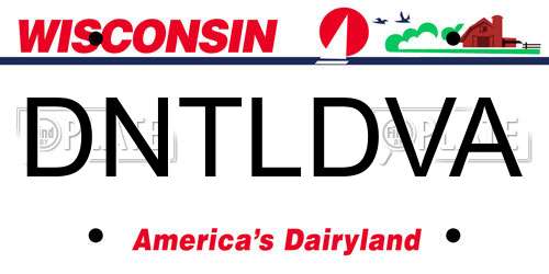 DNTLDVA Wisconsin License Plate