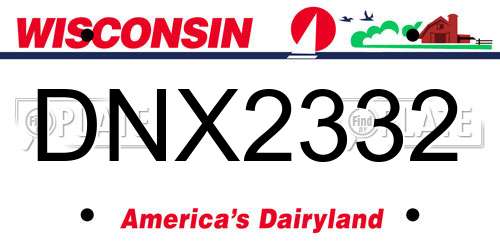 DNX2332 Wisconsin License Plate