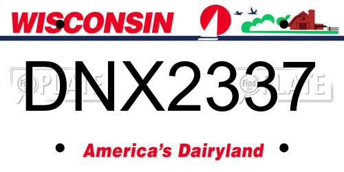 DNX2337 Wisconsin License Plate